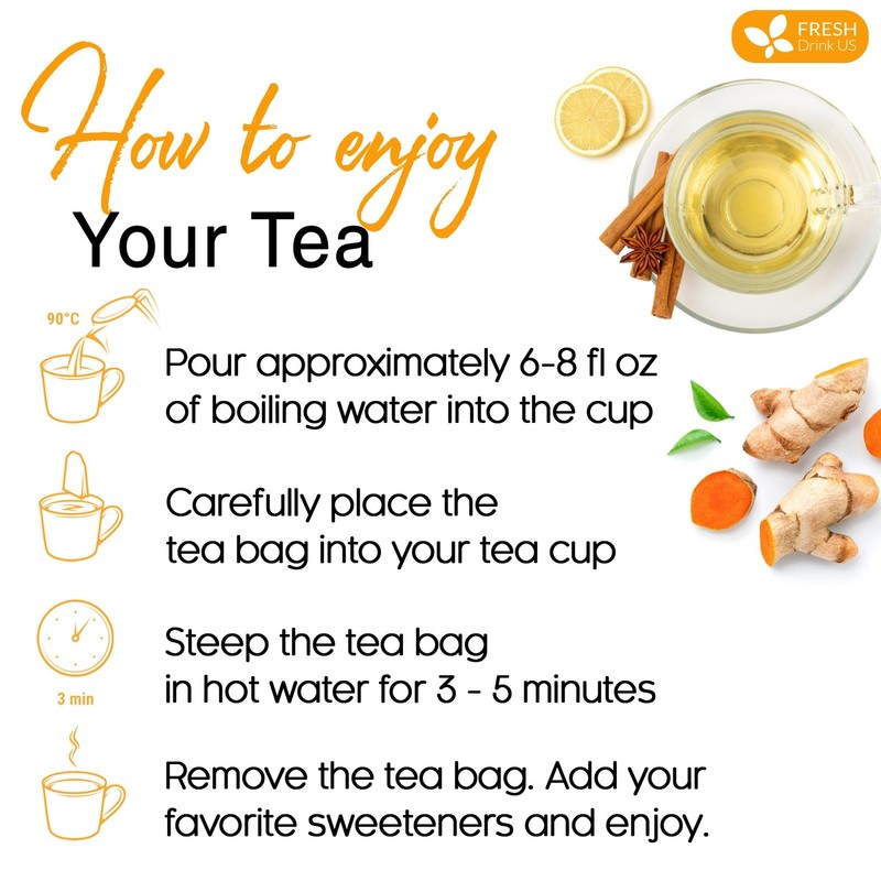 , Premium 75 Turmeric Cinnamon Tea Bags, 100% Natural, Blend of Turmeric, and... gallery
