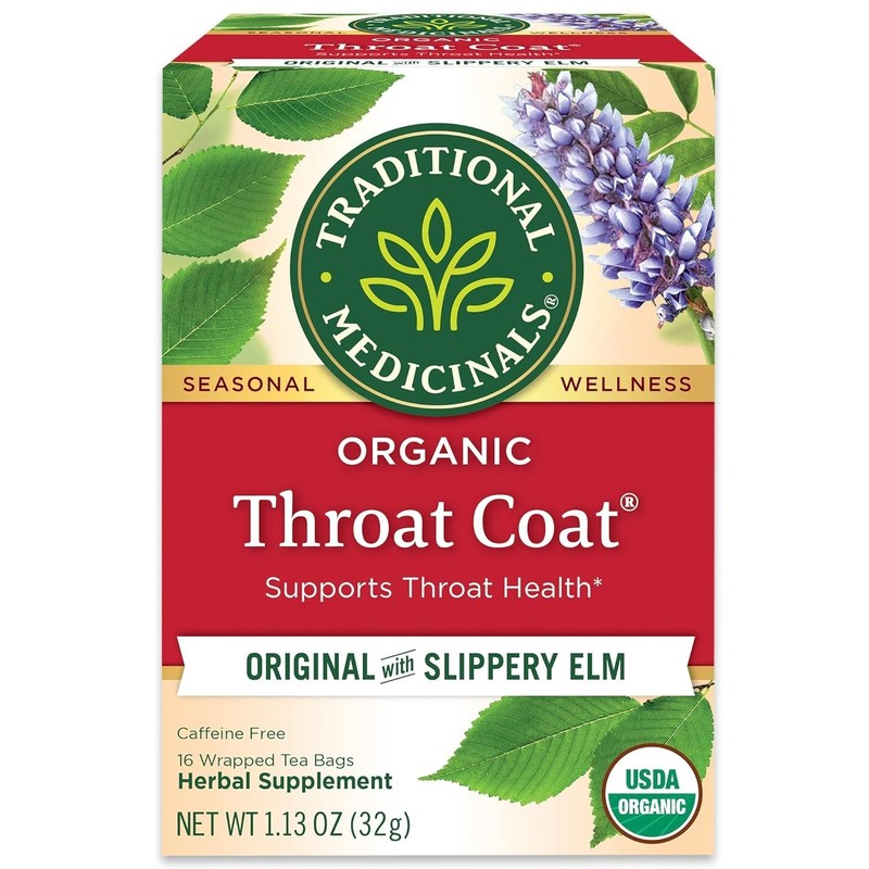 Traditional Medicinals Organic Throat Coat Tea Original with Slippery 16 Tea Bag