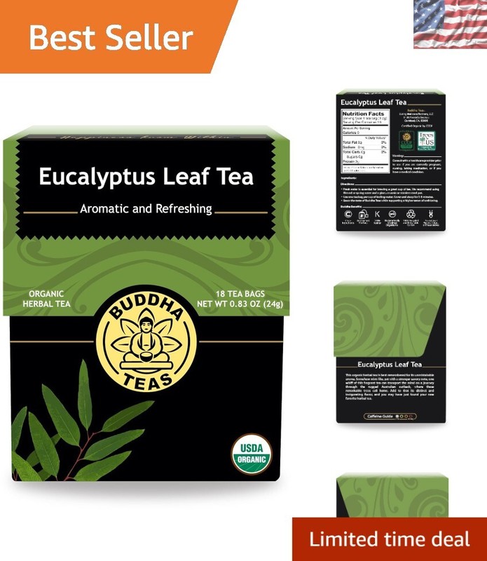 Organic Eucalyptus Tea – High Quality, OU Kosher Certified, 18 Bleach-Free Bags