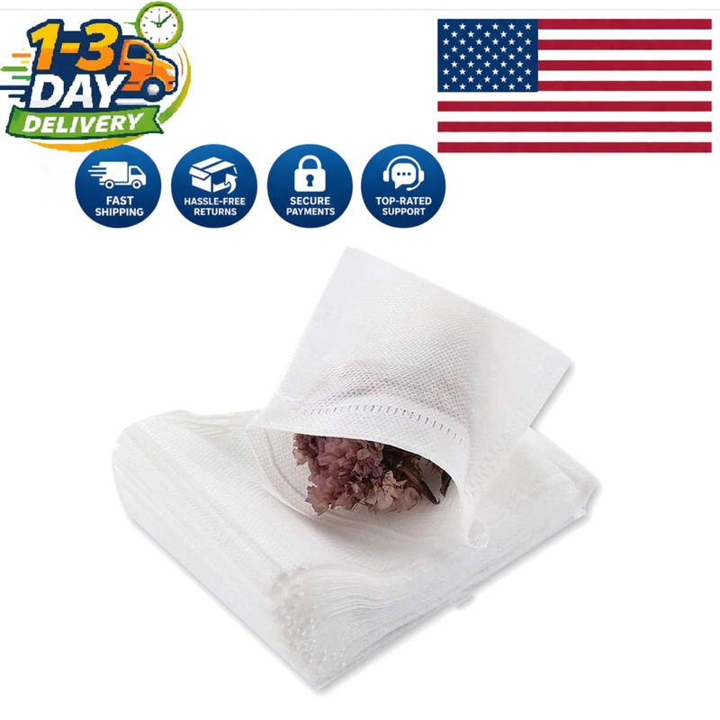400 Disposable Tea Filter Bags with Drawstring Seal for Effortless Brewing