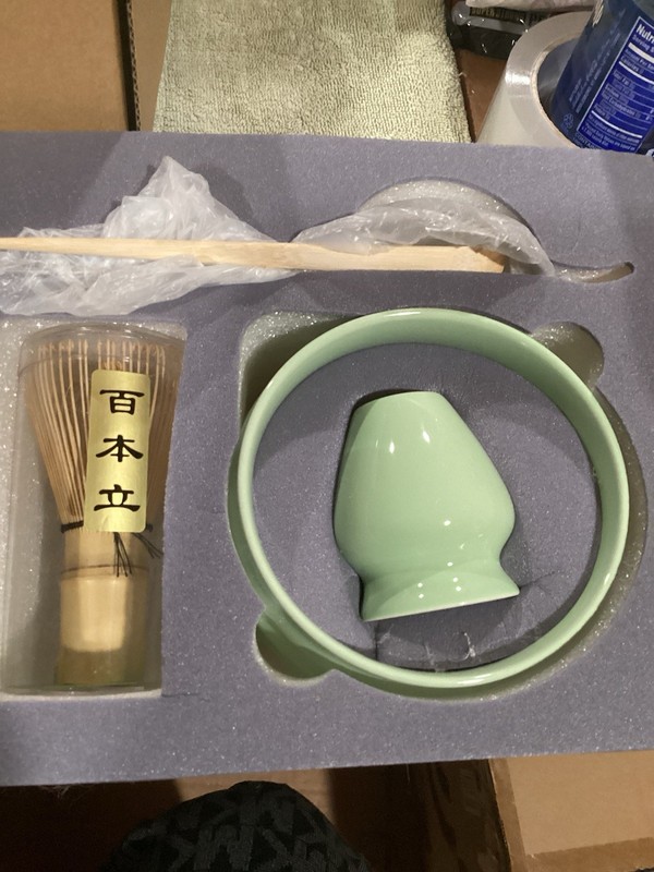 Matcha Set, 5 Pcs Japanese Matcha Whisk Set – 16oz Bowl with Spout, Bamboo Scoop