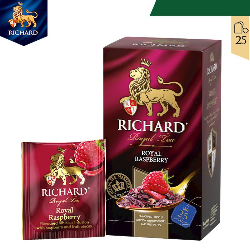 RICHARD Fruit Tea ROYAL RASPBERRY 25 Tea Bags Made in Russia