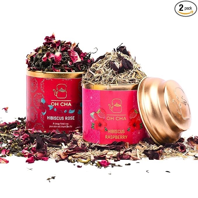 OH CHA – Hibiscus Tea Combo Pack | Hibiscus Rose + Hibiscus Raspberry 35gms x 2.