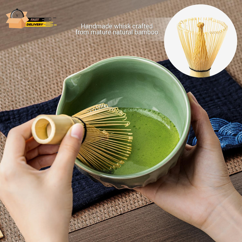 Matcha Whisk Set, Matcha Kit Includes Ceramic Matcha Bowl, 7 Pcs Matcha Tea Gre gallery