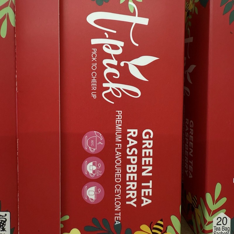 2 pack t-pick Green Tea Raspberry With ceylon refreshing premium 20 tea bags