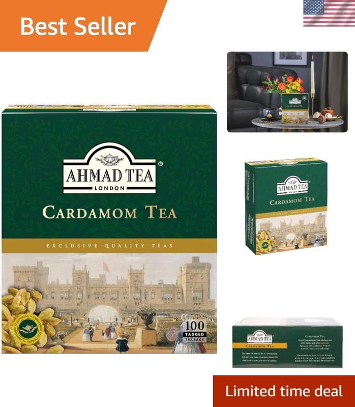 Cardamom Black Tea Teabags – 100 Count, Sugar-Free & Caffeinated