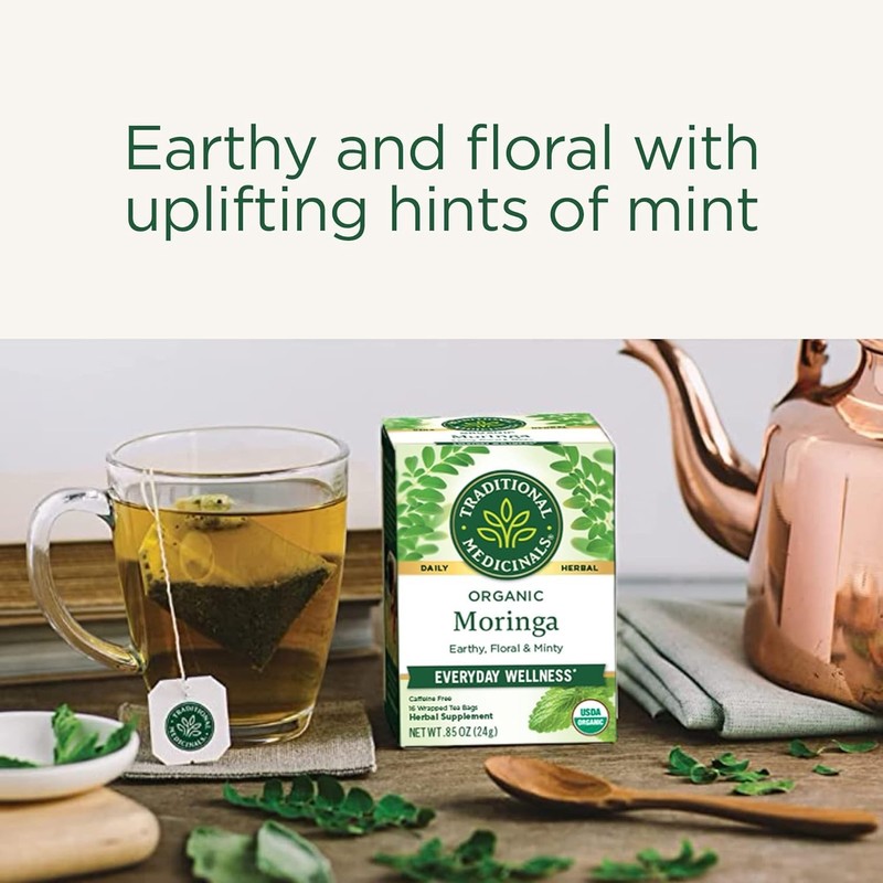 Refreshing Moringa Spearmint Tea, 96 Count, USDA Organic^- gallery