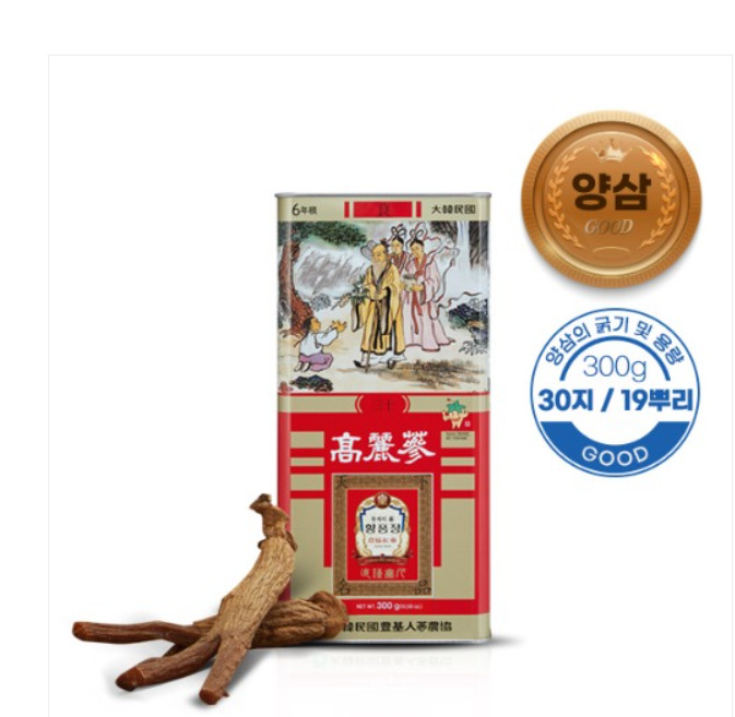Korean 6 Year Red Ginseng Root Good Grade 30 Ji 300g ( 19Root ) 10% Top Grade