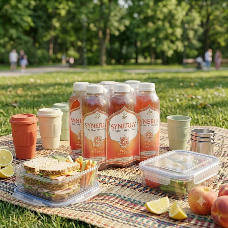 Synergy The Real Kombucha Peach Paradise 16oz 6 Pack Fermented Tea Drink gallery