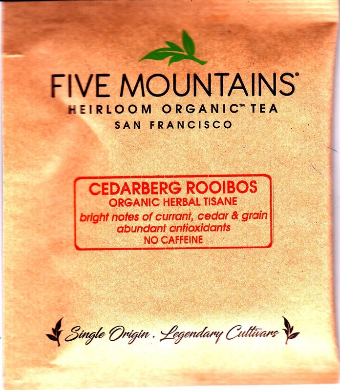 Five Mountains Tea Heirloom Organic Rooibos 9 sachets, see description