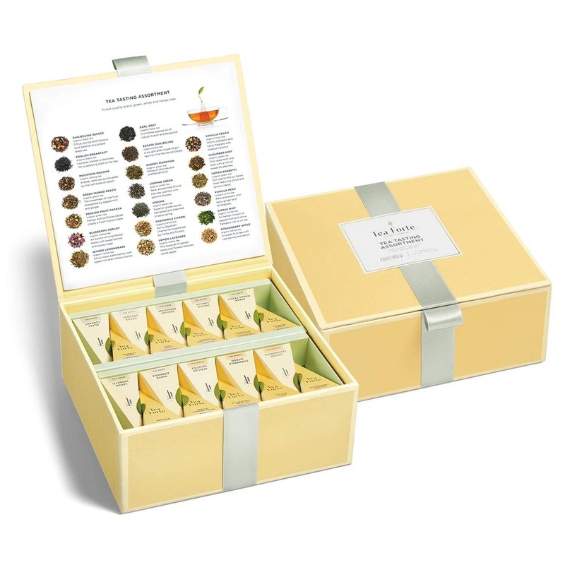 Tea Forté, Large “Tasting Assortment” Tea Chest Gift Box of 40 Gourmet Teas