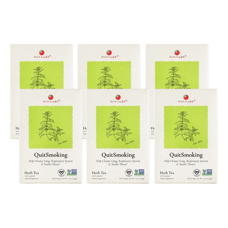 QuitSmoking Herb Tea by Health King (6 Boxes of 20 Teabags Each)