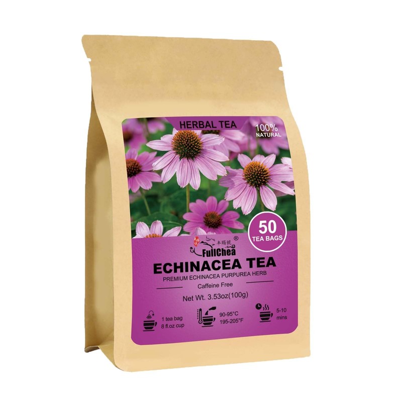 – Echinacea Tea Bags, 50 Count, 2g/bag – Premium Echinacea Purpurea Herb – No…