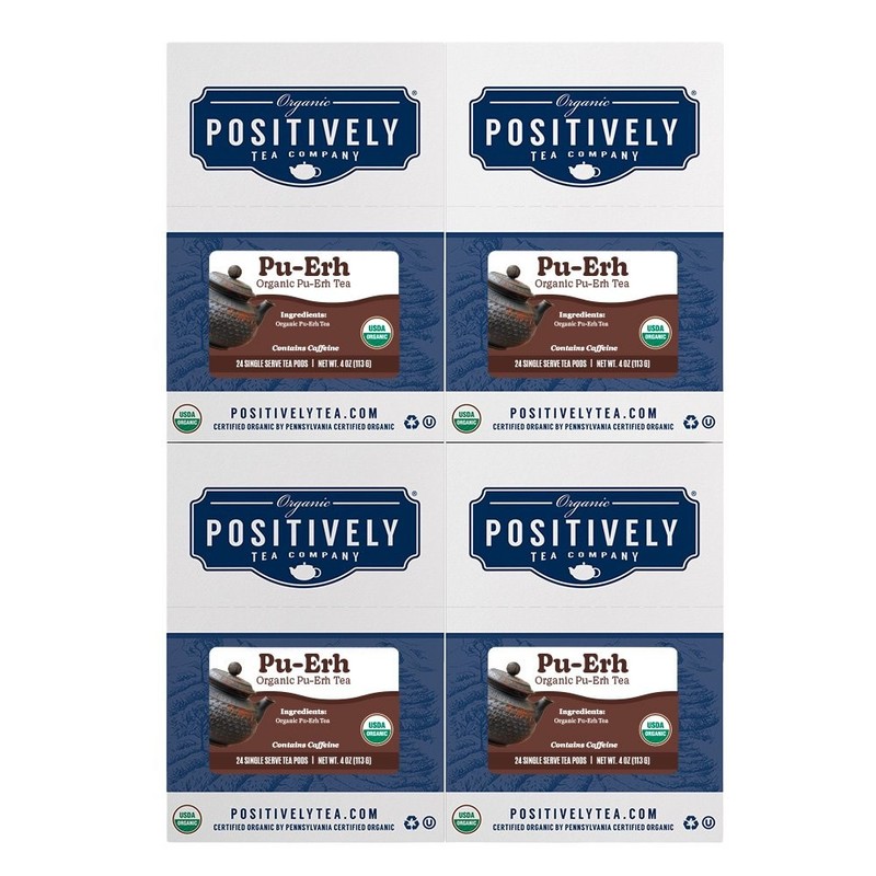 Positively Tea | Organic Pu-Erh Tea | 96 Pods, Keurig Compatible
