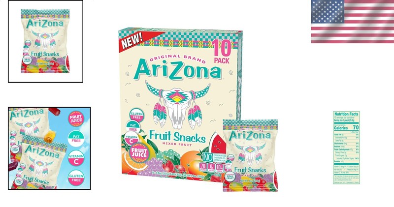 AriZona Mixed Fruit Snacks, 10x 0.9oz Packs, Immune Support, Pure Natural Taste gallery