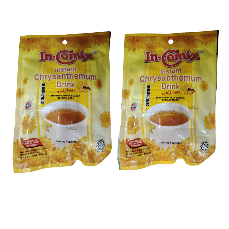 In-Comix Instant Chrysanthemum Drink Honey 2 Packs 120g Total Hot Cold Tea Halal