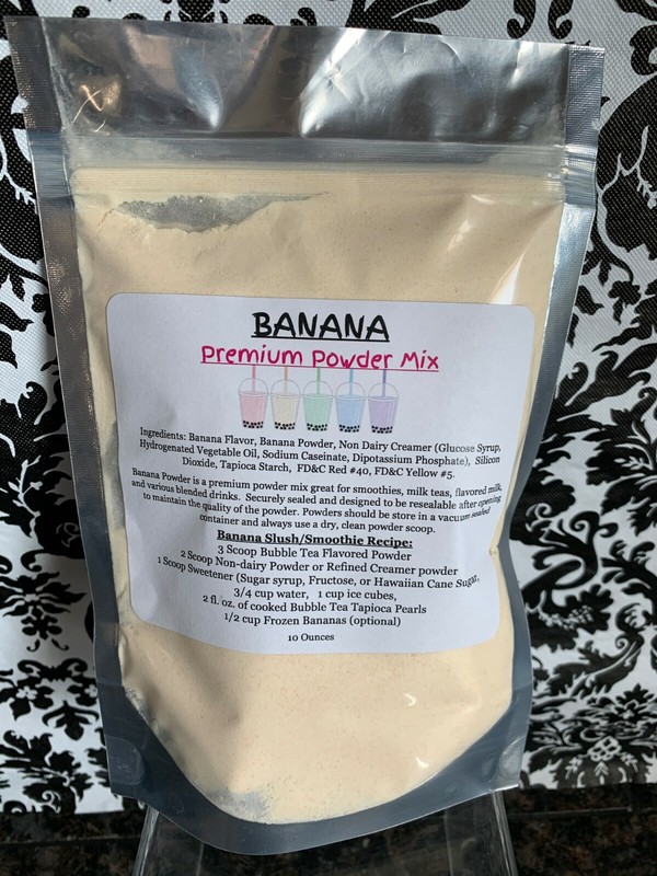 Premium BANANA Powder Mix Boba Bubble Tea Tapioca Pearl Smoothie Slushy 10 oz