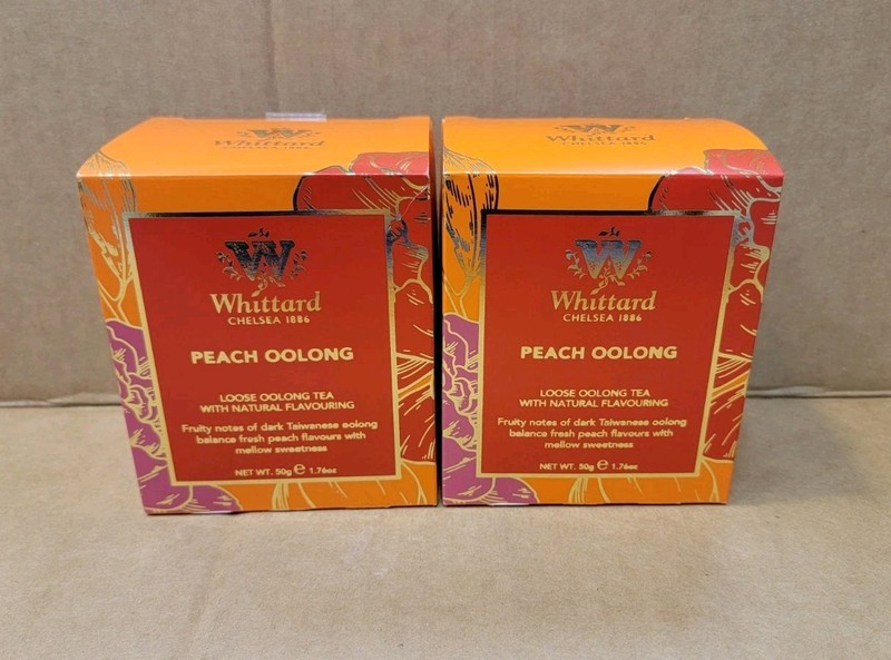 2 Pack Whittard Chelsea Peach Oolong Loose Leaf Tea 50g New BBD6/2027
