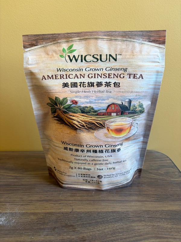 American Ginseng Tea Bags - 2g x 80 Bags - Wisconsin Grown - All Natural