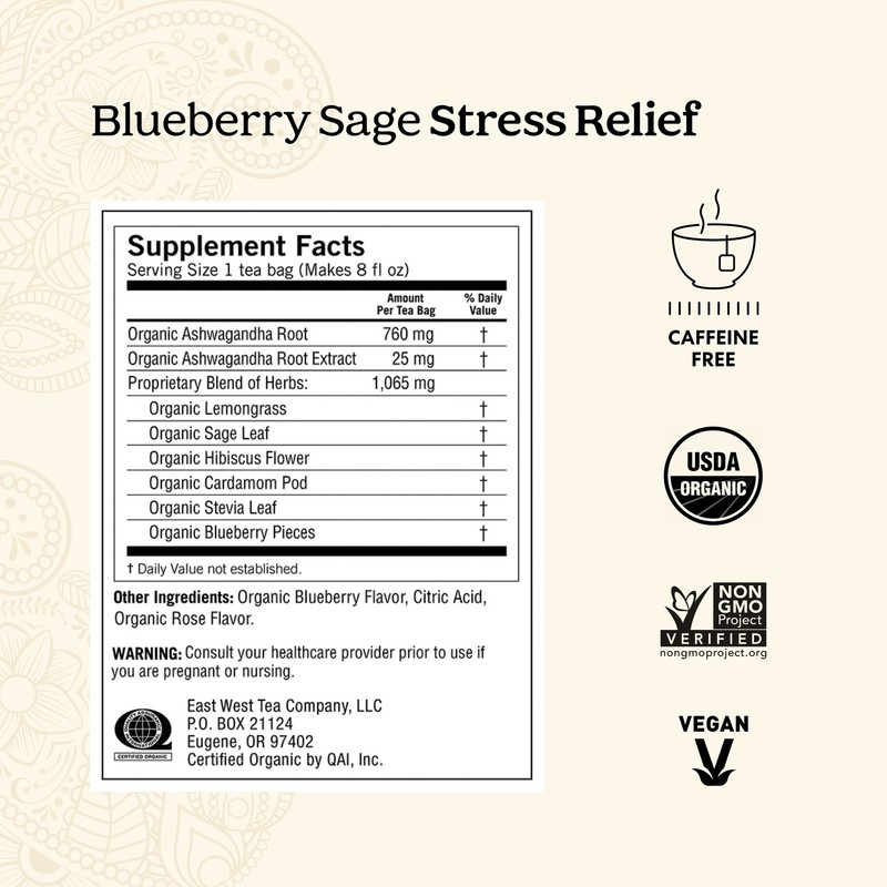 Yogi Tea - Blueberry Sage Stress Relief (4 Pack) 64 Organic Herbal Tea Bags gallery