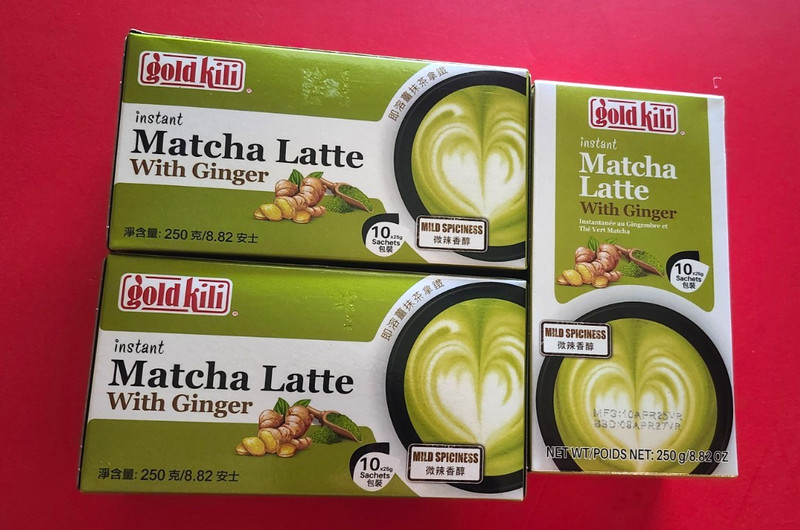 3 PACK GOLD KILI INSTANT MATCHA LATTE WITH GINGER 8.82 OZ EACH
