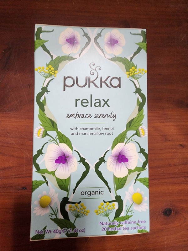 Pukka Relax Organic Herbal Tea, 20 Sachets, 40g Each With Camomile