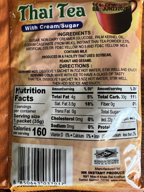 Thai Iced Tea Mix Instant 10 Pack gallery