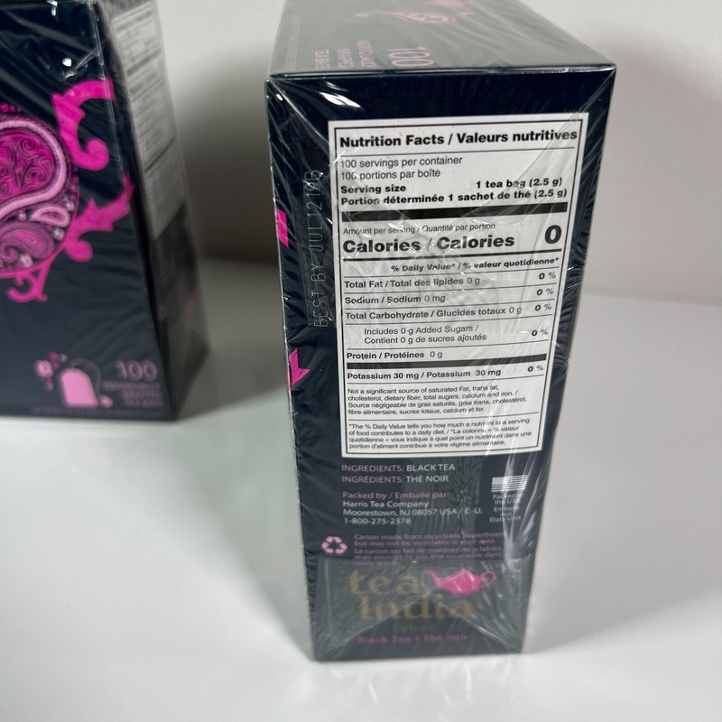 Tea India Select Black Tea Individually Wrapped Tea Bags Lot of 2 x 100 (200) gallery