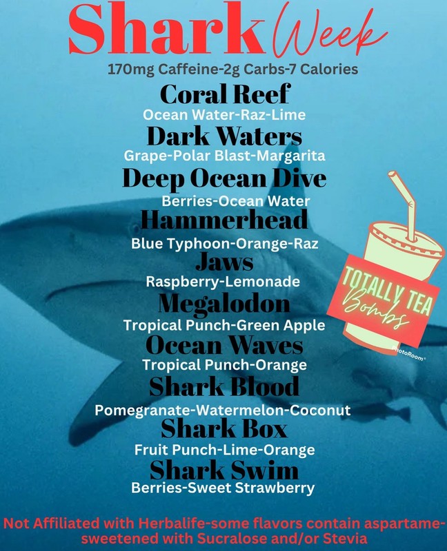 Loaded Tea 10 Pack Shark Week Themed Sugar Free 170mg Caffeine