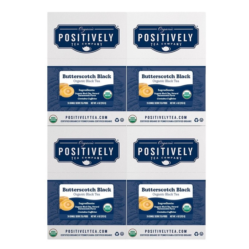 Positively Tea | Organic Butterscotch Tea | 96 Pods, Keurig Compatible