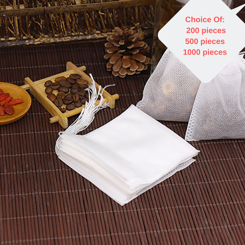 Non-Woven Drawstring Filter Bags for Tea/Herbs in Many Sizes and Quantities