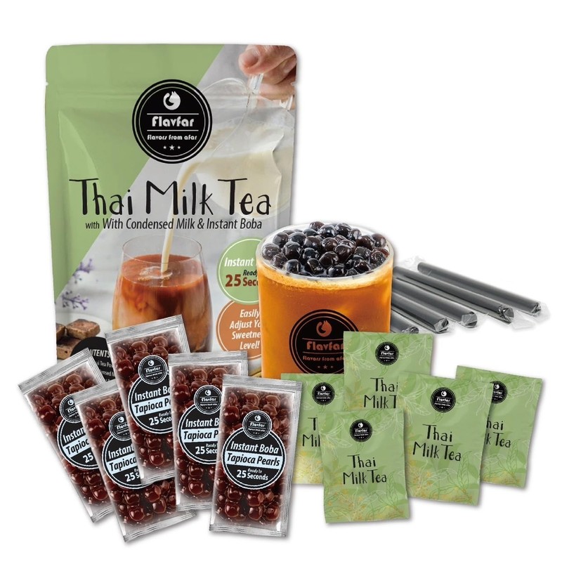 Flavfar Thai Milk Tea Kit – Now with No Added Condensed Milk | Instant Brown