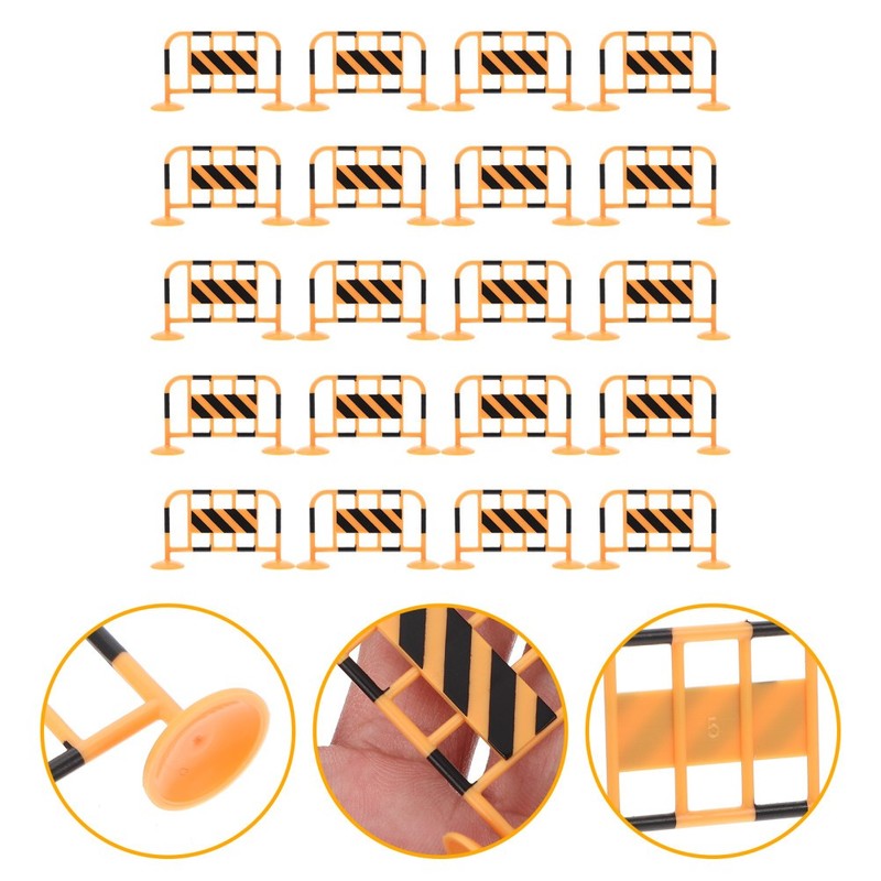 20 Pcs Miniature Signs Please Slow down Roadblocks Toys Kids Barrier
