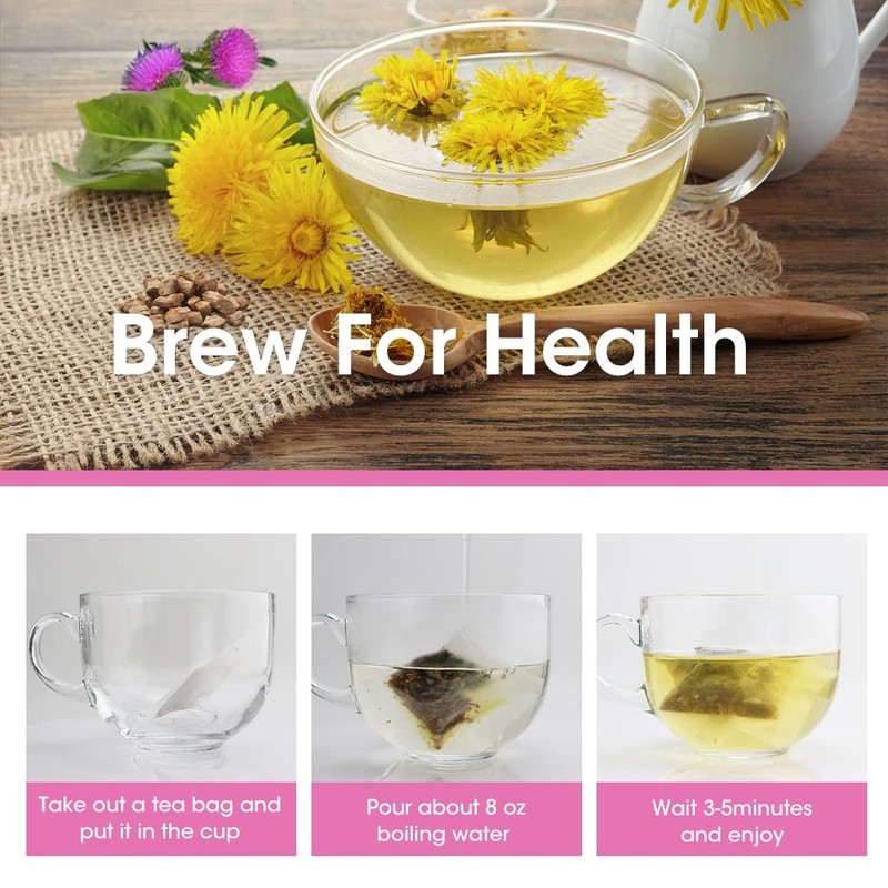 Roasted Dandelion Root Tea with Milk Thistle and Peppermint - Herbal Tea for Cle gallery