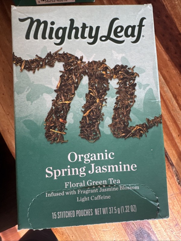 Organic Spring Jasmine Tea, Lightly Caffeinated Green Tea with Jasmine, 15 Wh…