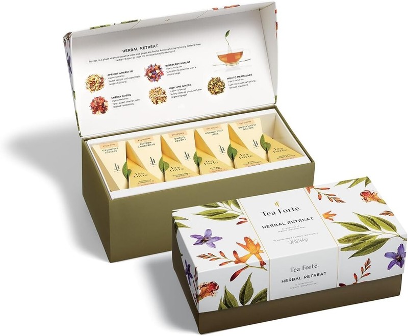Presentation Box Tea Sampler Gift Set, 20 Assorted Variety Handcrafted Pyrami... gallery