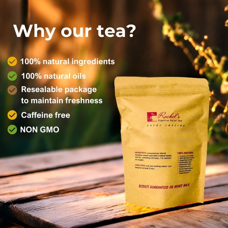 Digestive Relief Tea - Turmeric, Ginger, Chamomile, 30 Bags, 60 Cups - Soothing gallery