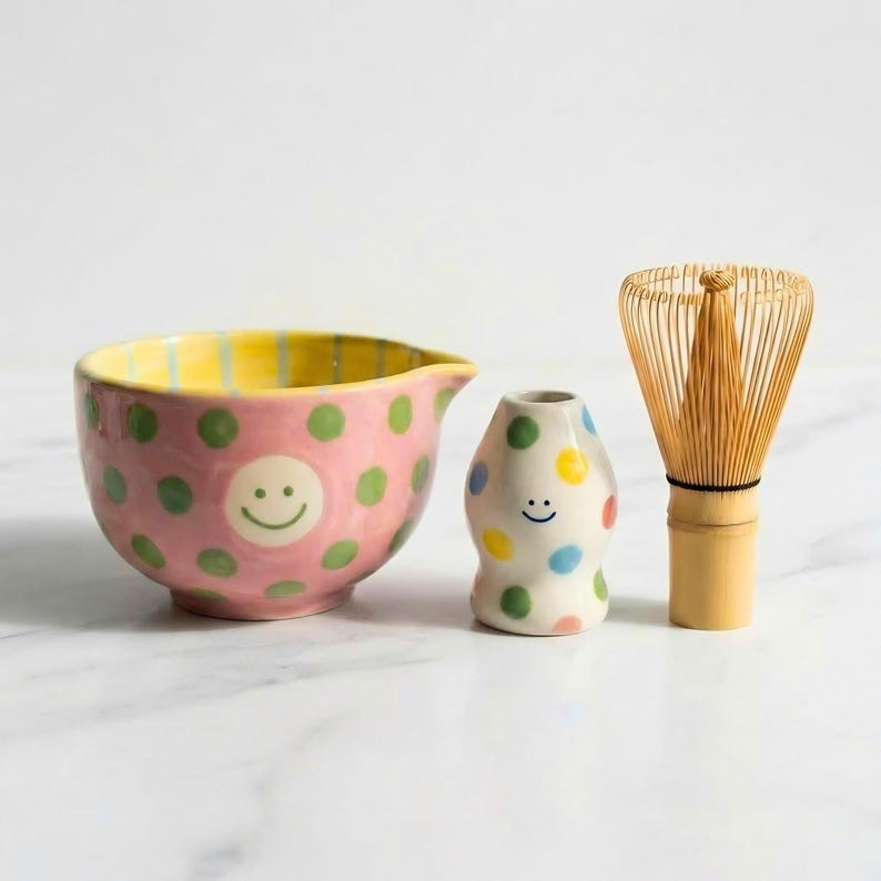 Matcha Whisk Set- Matcha Set includes Matcha Whisk and Bowl with Spout, Sifte... gallery