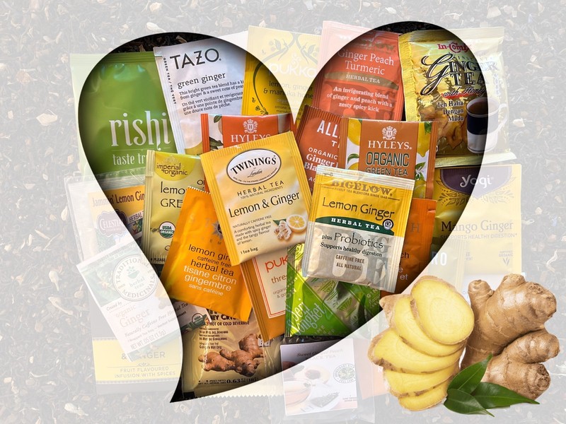 Ginger Tea Bag Sampler Variety Pack – 24 Single-Serve Varieties – 19 Brands
