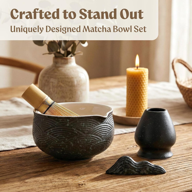 Matcha Kit Whisk Set (7 Pcs) - Complete Matcha Set, Matcha Bowl with with Bowl, gallery