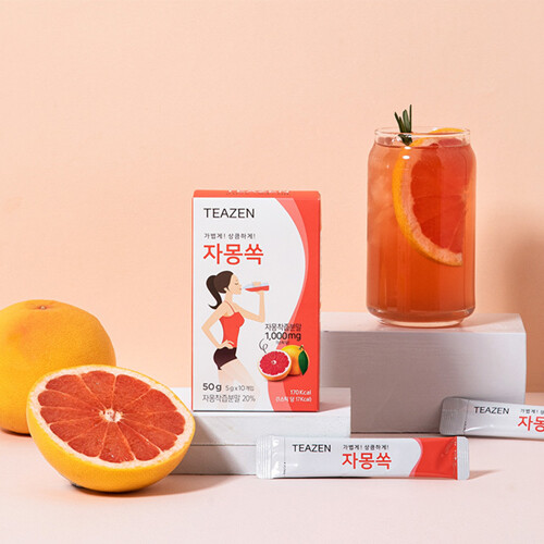 TEAZEN Grapefruit Green Tea Powder (5g x 10 Packet) 3 Pack Tea Powder gallery