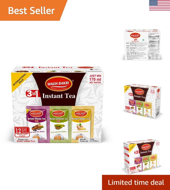 Instant Tea Premix: Masala, Cardamom & Ginger – 12 Sachets of Relaxation