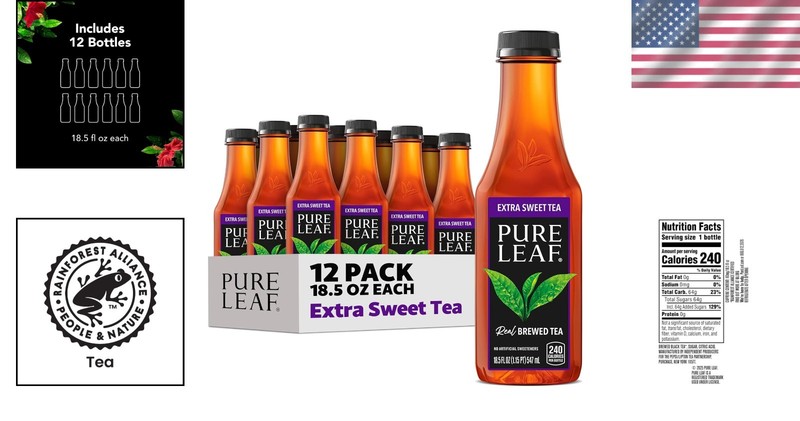 High-Quality, Extra Sweet Iced Tea - 18.5oz Bottles, Naturally Brewed, 12-Pack gallery