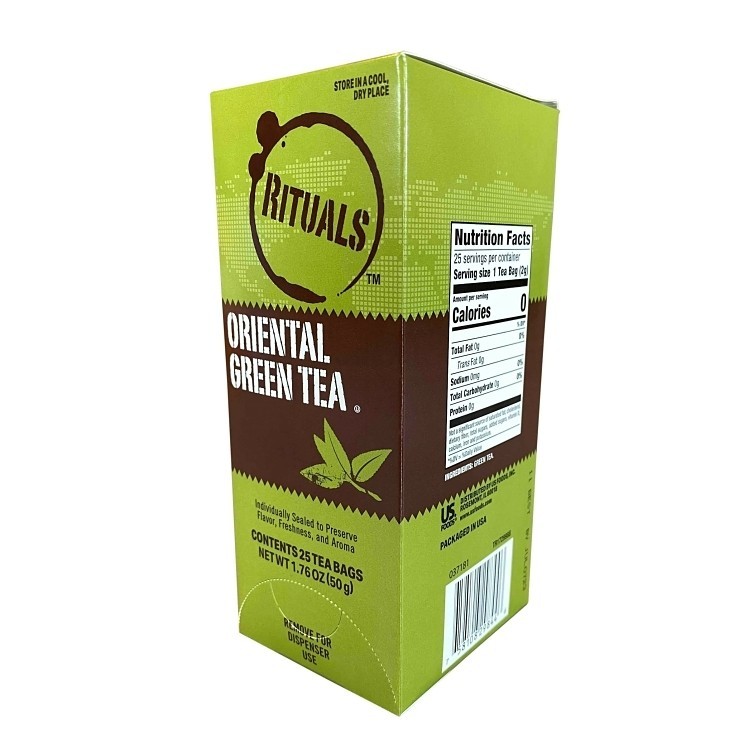 Oriental Green Tea bags 25 count box, caffeinated