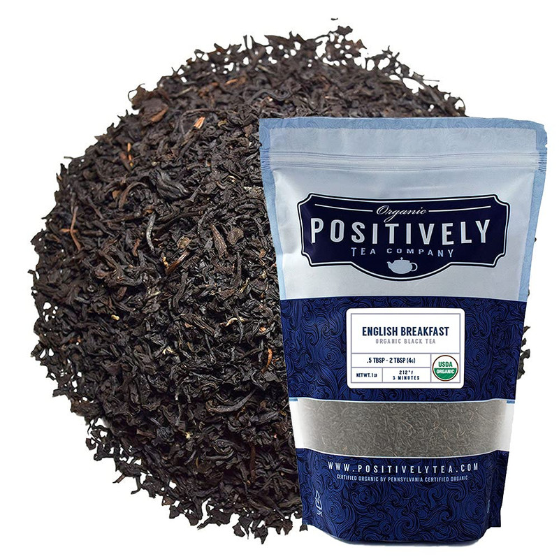 Organic Positively Tea Company, English Breakfast Black Tea, Loose Leaf, 16 Ounc
