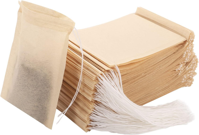 Empty Tea Bags – 300 Pcs Disposable Drawstring Unbleached Filter Bags for Loose