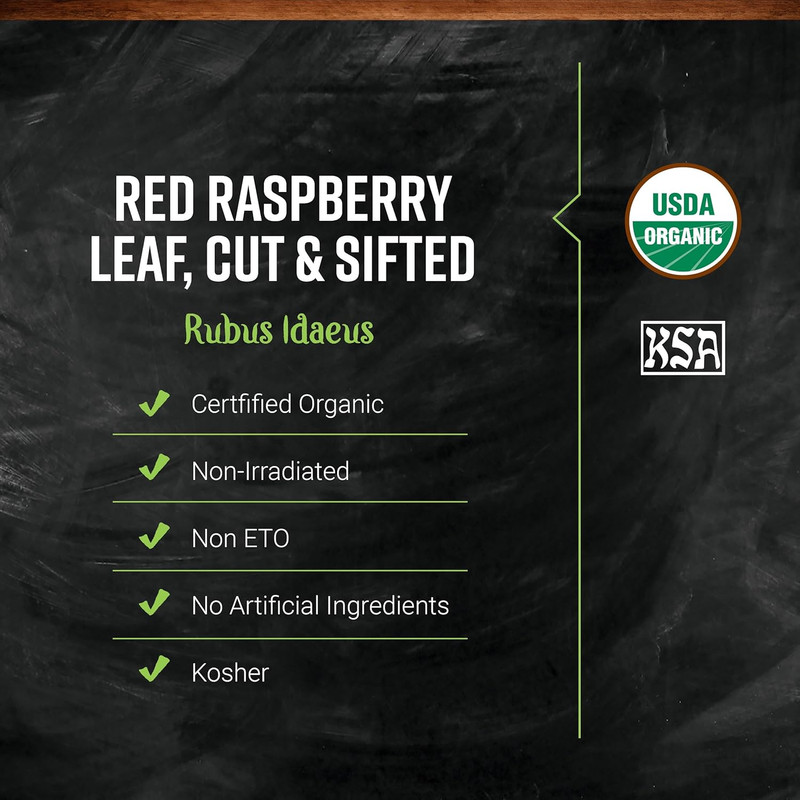 Organic Red Raspberry Leaf, 16 Oz, Bulk Bag - Caffeine-Free Loose Leaf Herb for gallery
