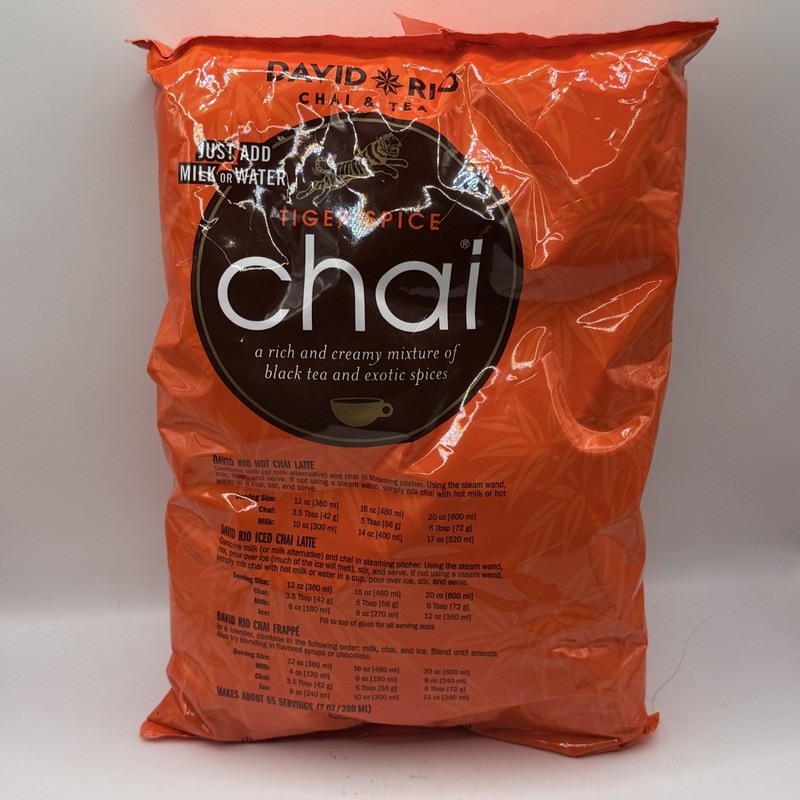 David Rio Tiger Spice Chai, Bulk, 4lb. Bag, New.