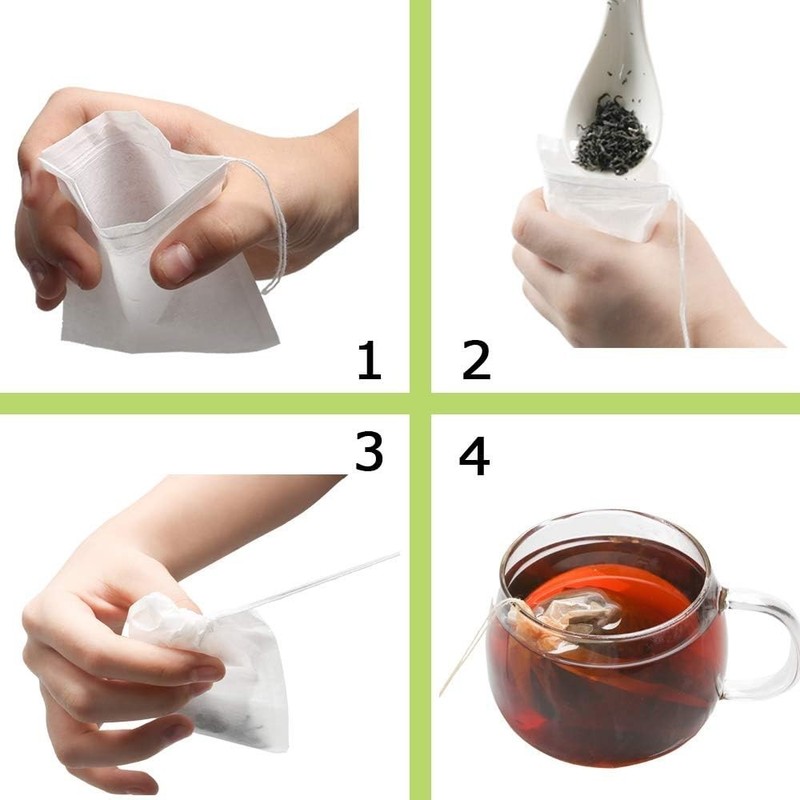 Convenient Tea Filter Bags with Drawstring – 100 Pack for Loose Leaf Tea gallery