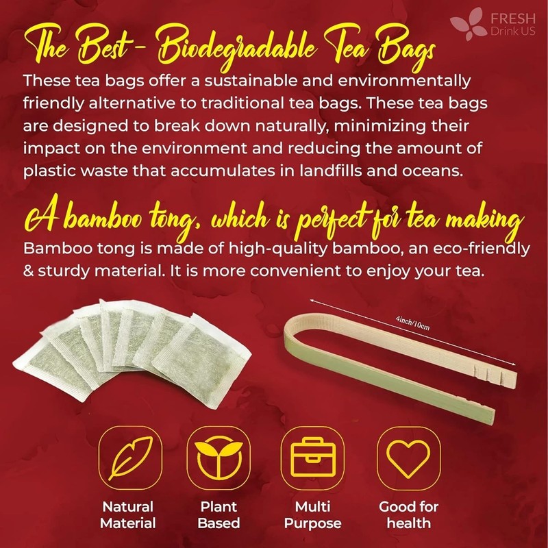 Premium 140 Hibiscus Flowers Tea Bags, 100% Natural, Handmade & Pure from Hibi.. gallery